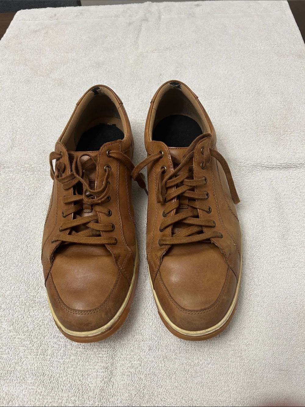 Cole Haan Tan Leather Lace-Up Sneakers